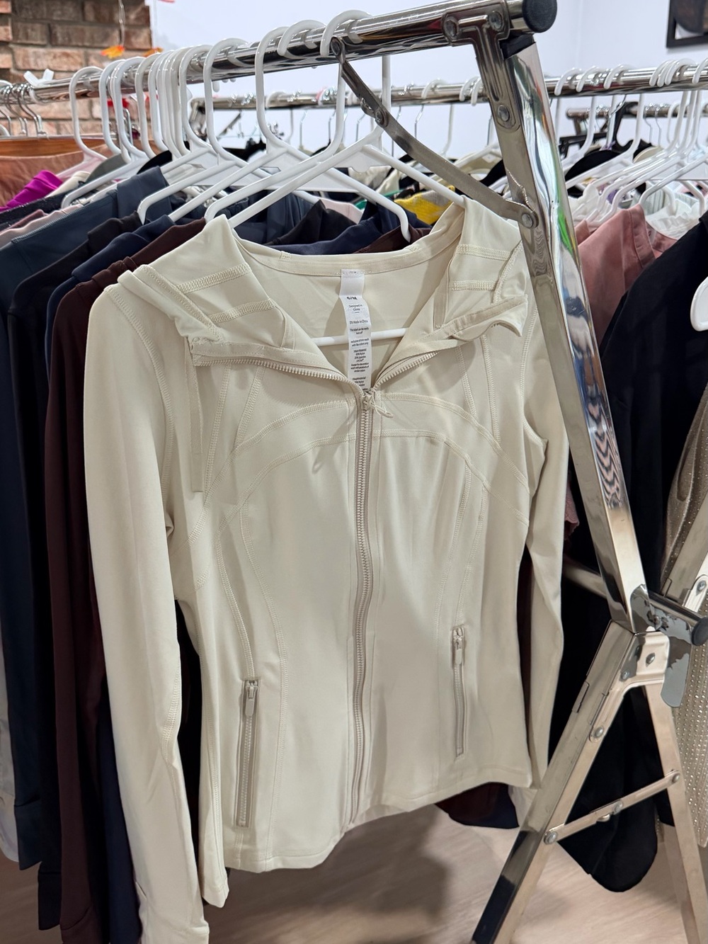 Cream Zip-Up Hoodie Jacket